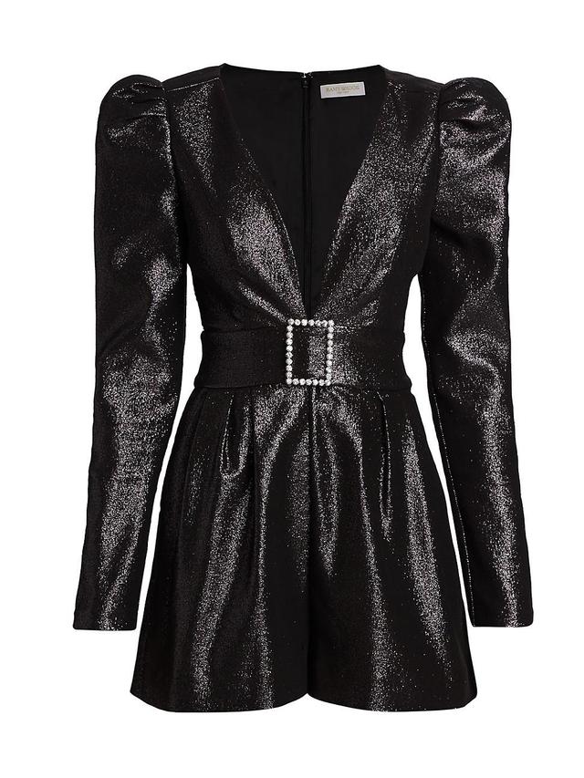 Womens Brooke Metallic Belted Romper Product Image