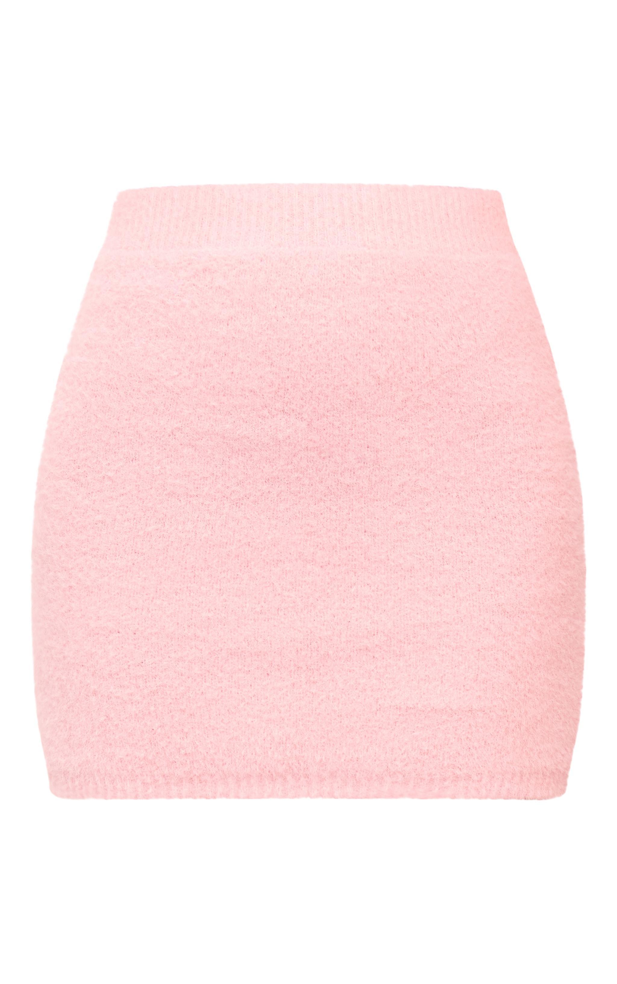 Pink Soft Knit Mini Skirt Product Image