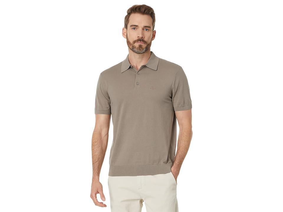 Armani Exchange Cotton Knit Polo (Driftwood) Men's Clothing Product Image