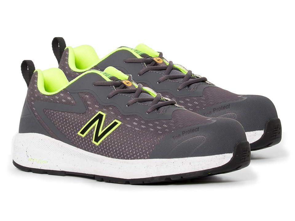 New Balance Work & Safety Logic Comp Toe EH PR SR (Grey/Lime) Men's Shoes Product Image