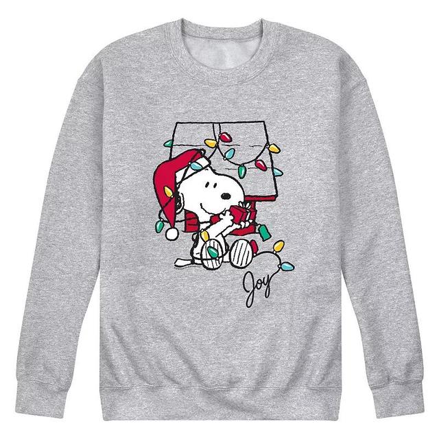 Mens Peanuts Joyful Moment Sweatshirt Athletic Grey Product Image