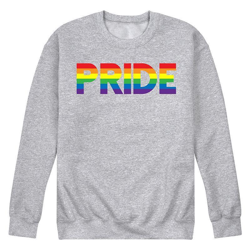 Mens Pride Colors Fleece Sweatshirt Grey Gray Product Image