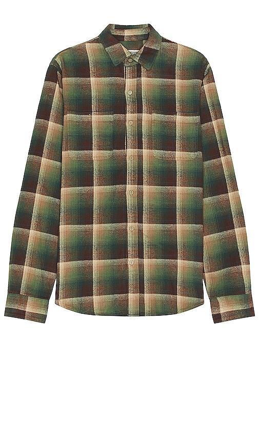 Schott Plaid Cotton Flannel Shirt in Dark Green Product Image