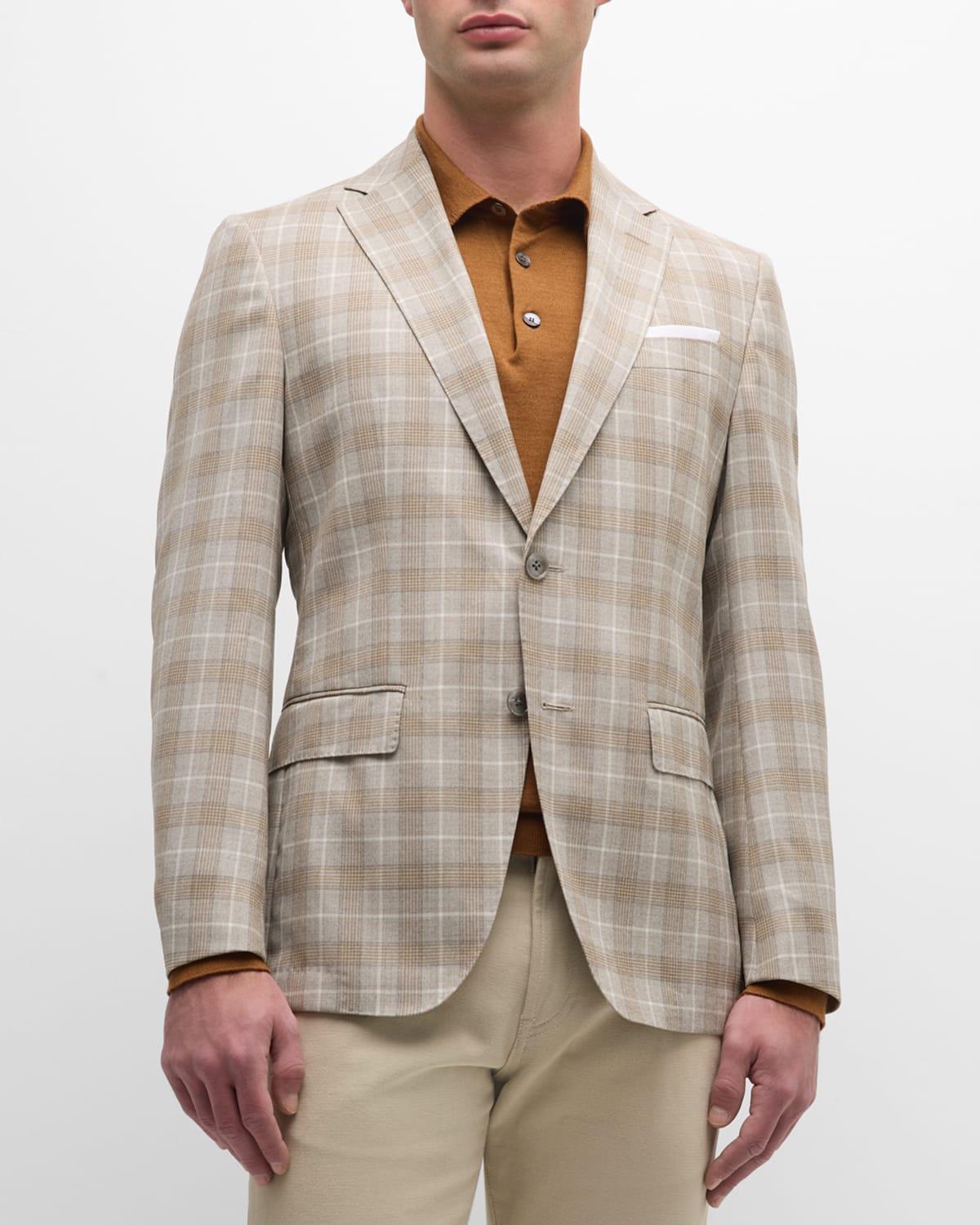 Mens Wool Check Two-Button Sport Coat Product Image