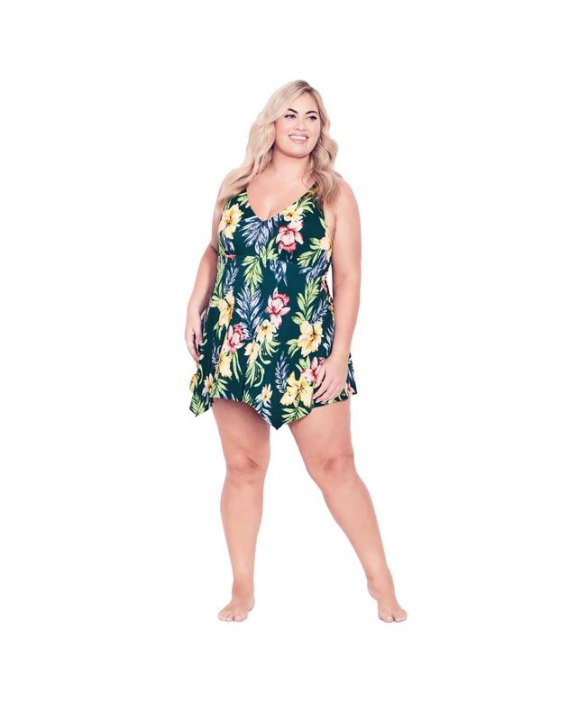 Avenue Womens Sharkbite Print Swim Dress Product Image