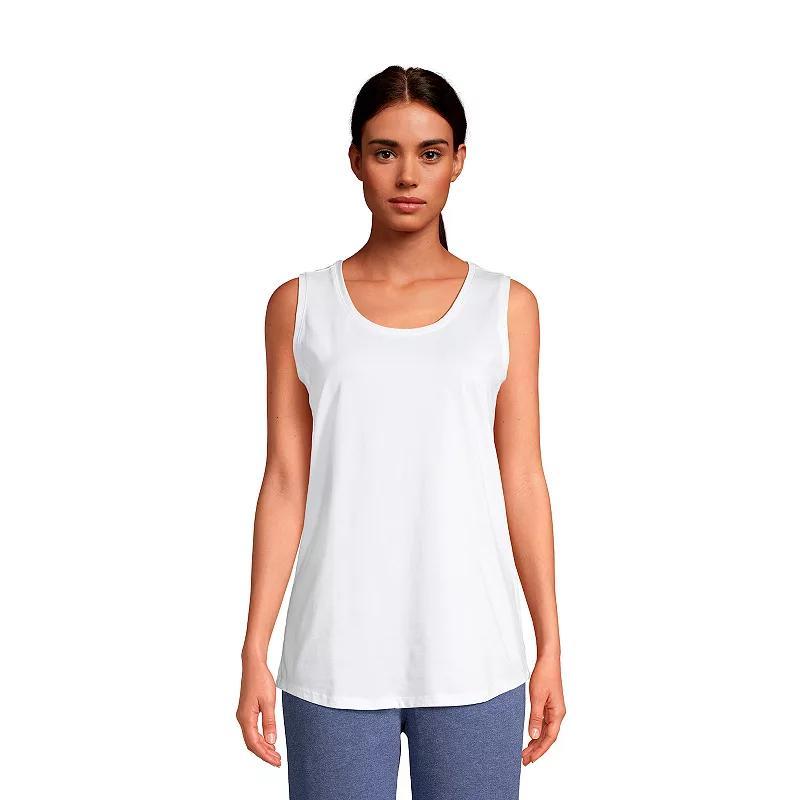 Petite Lands End Supima Cotton Scoopneck Tunic Tank Top, Womens Product Image