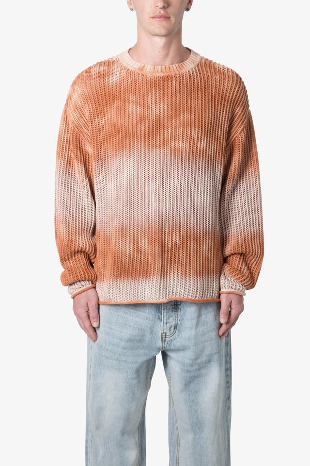 Tie Dye Open Knit Sweater - Orange Product Image