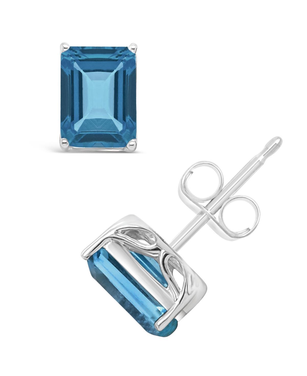 Blue Topaz (3-3/4 ct. t.w.) Stud Earrings in Sterling Silver Product Image