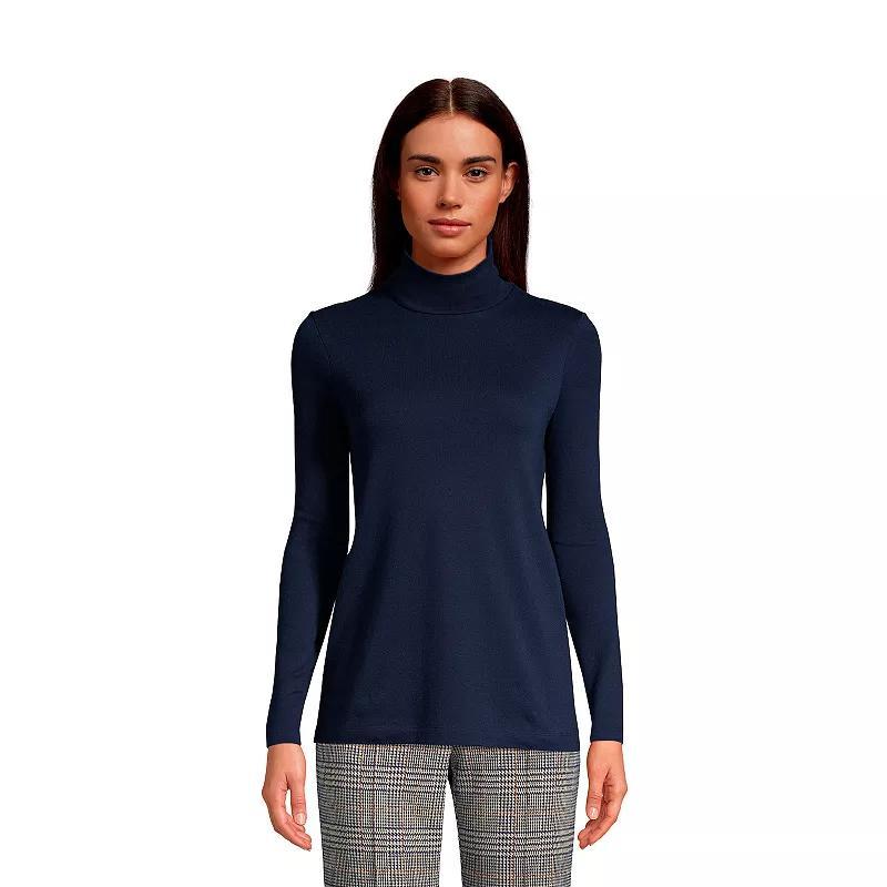 Lands End Womens Tall Supima Cotton Long Sleeve Turtleneck Top Product Image