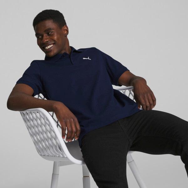 PUMA Essential Pique Men's Polo Shirt in Dark Blue Product Image