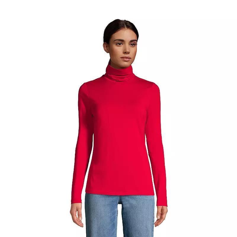 Womens Lands End Lightweight Fitted Turtleneck Product Image