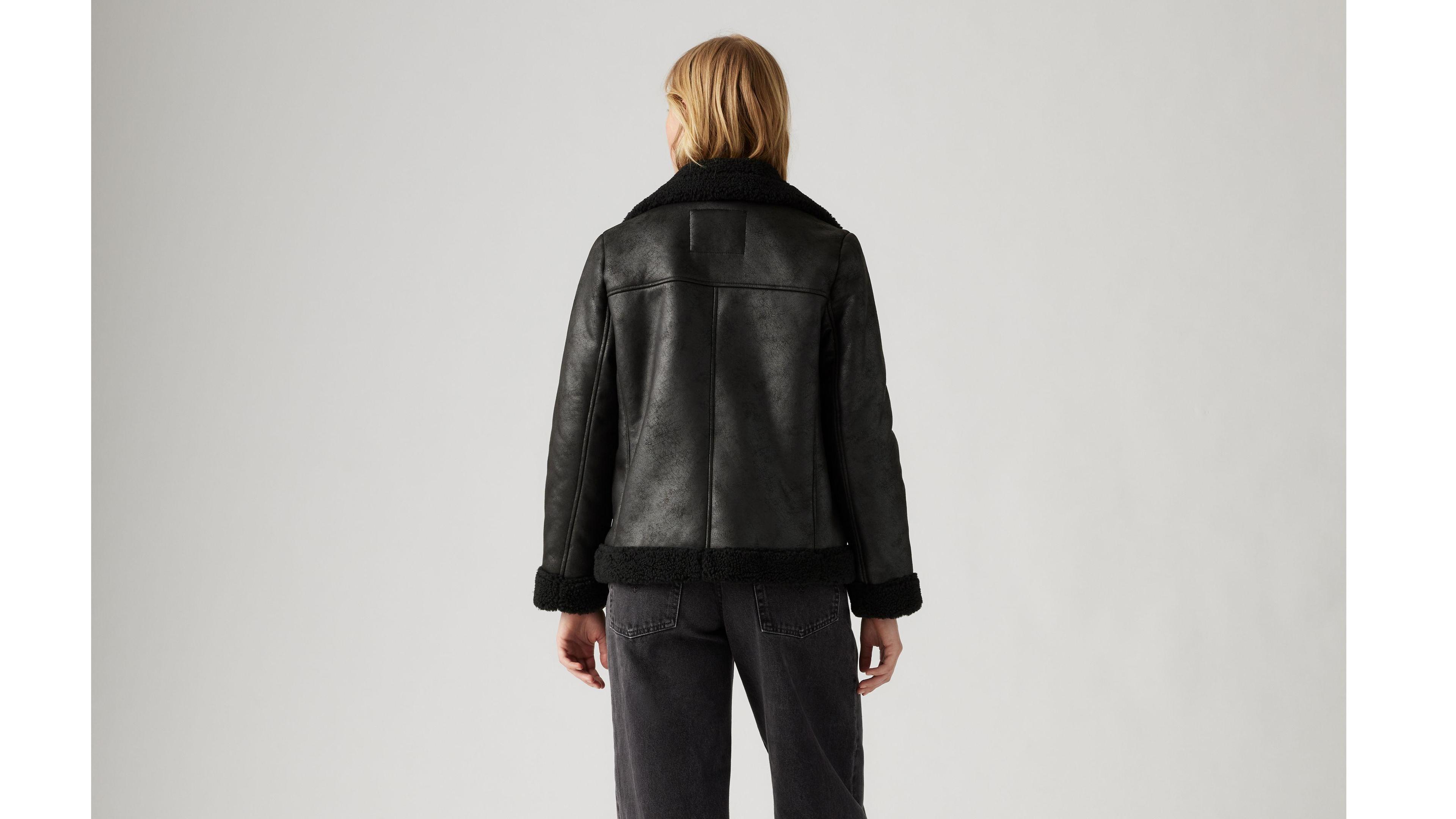 Faux Shearling Moto Jacket Product Image