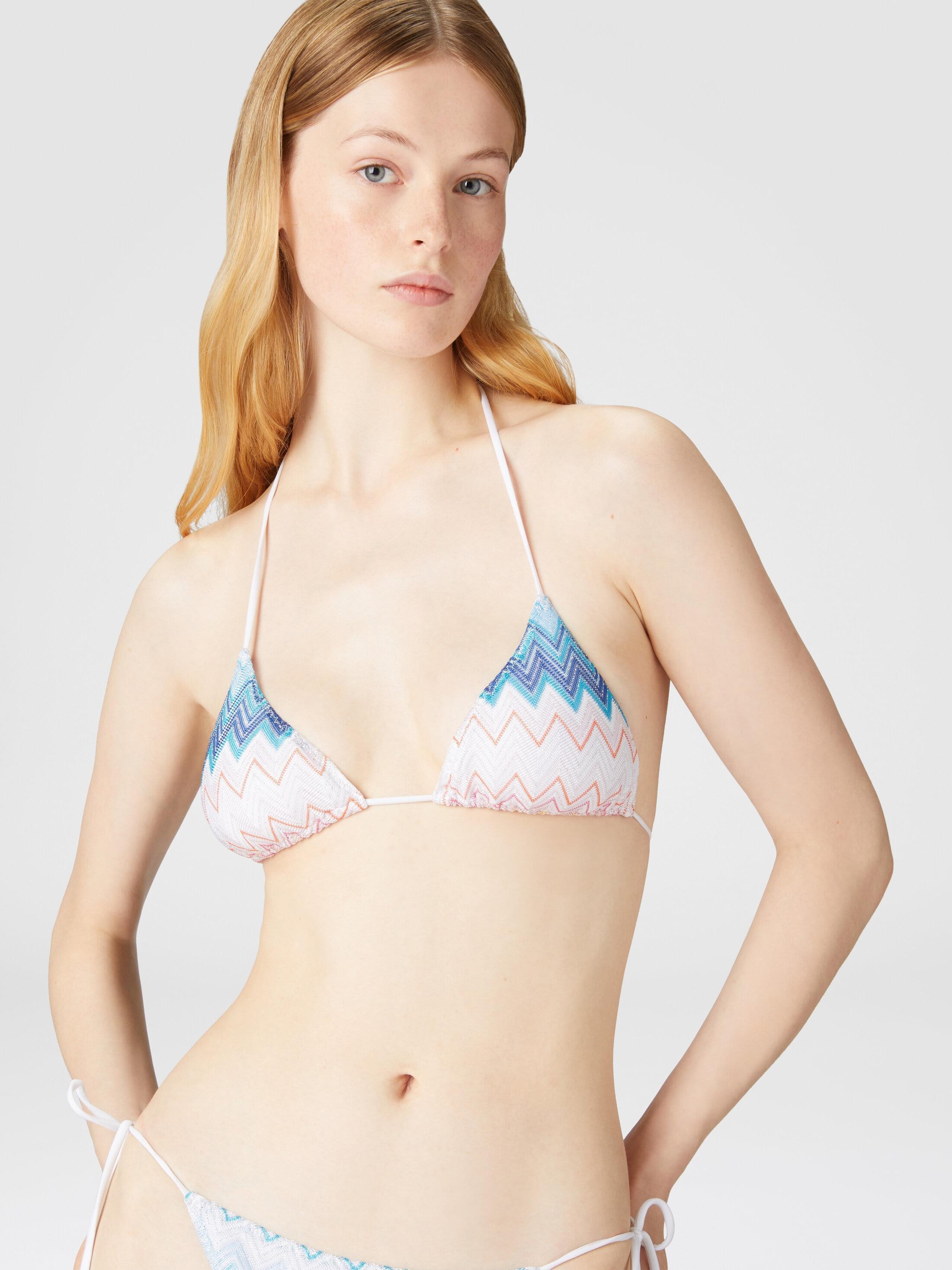 Triangle bikini in viscose blend zig zag lamé Product Image