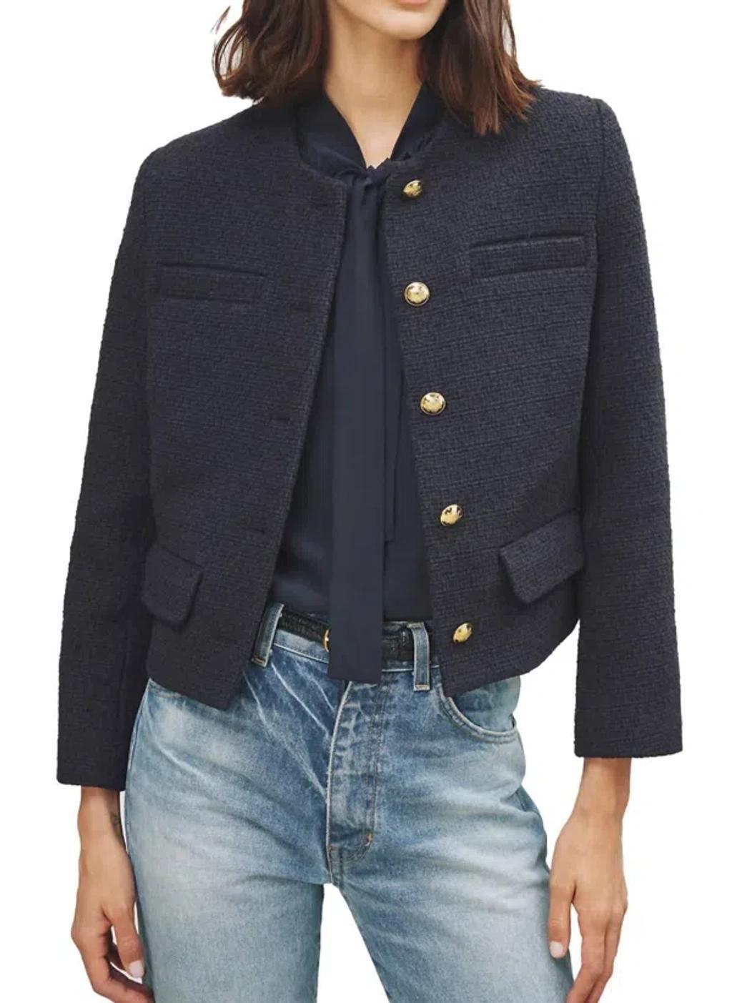 Paige Jacket In Navy In Blue Product Image