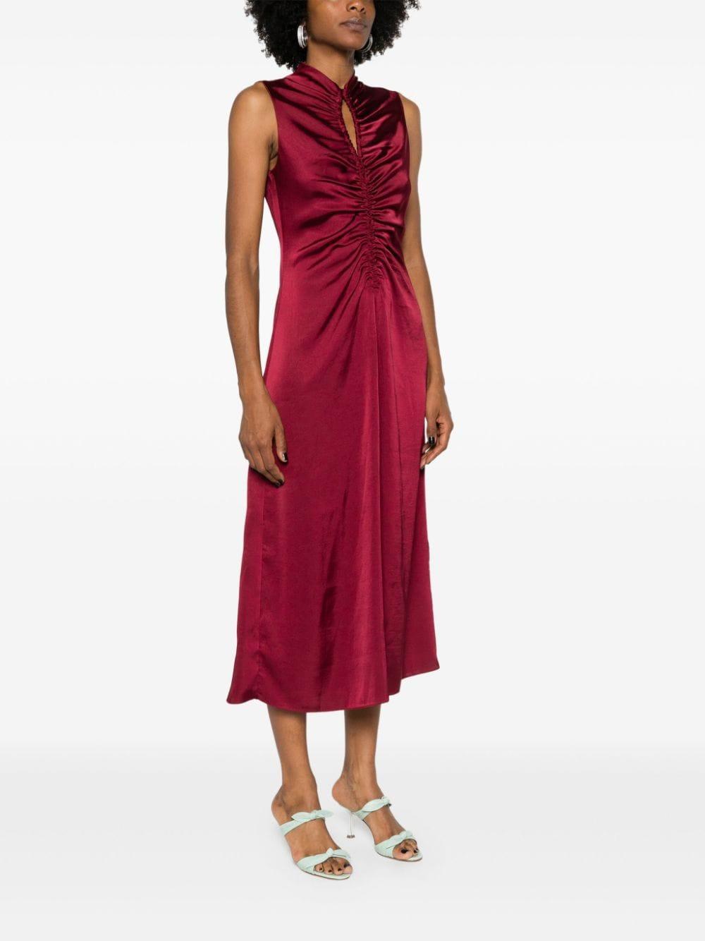 ruched sleeveless midi dress Product Image