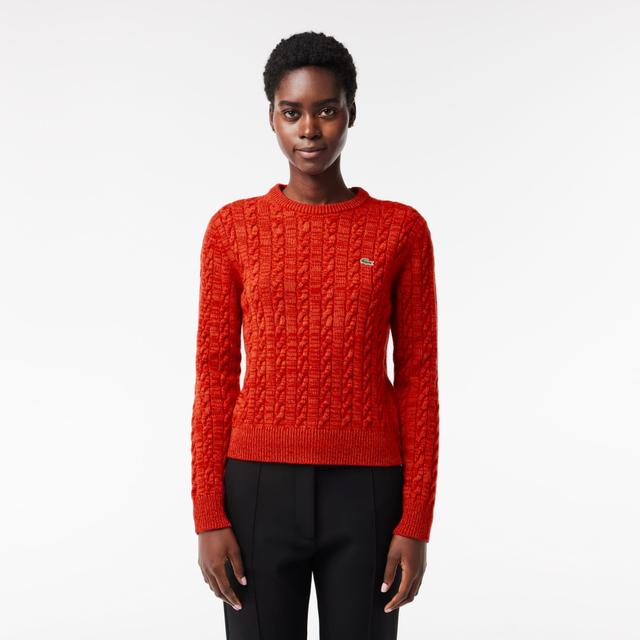 Women's Wool Blend Cable Knit Sweater Product Image