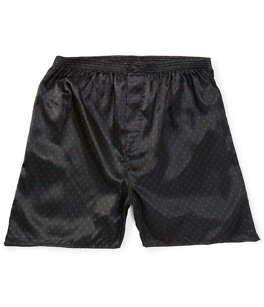 Roundtree & Yorke Printed Charmeuse Lounge Jam Shorts Product Image