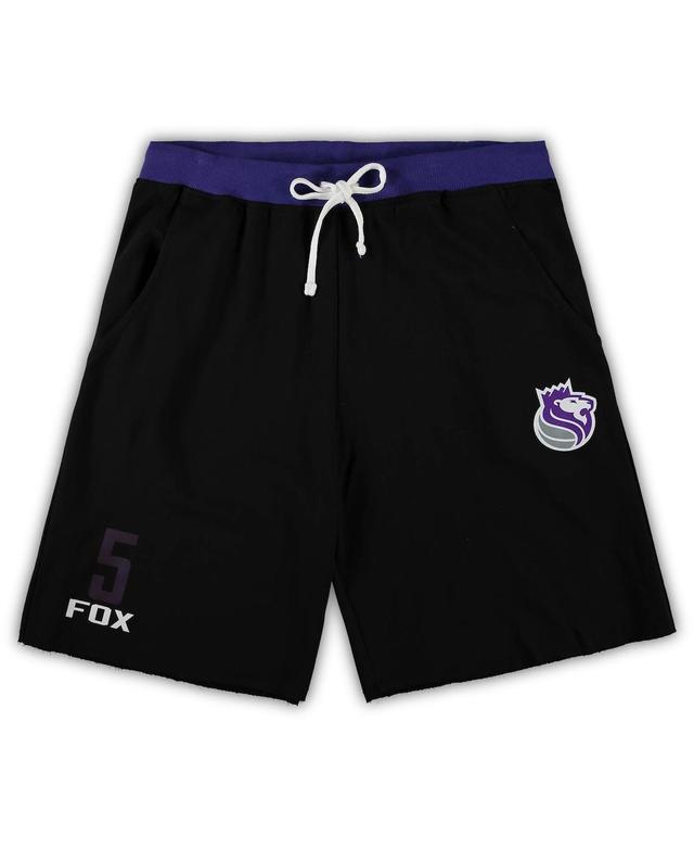 Mens DeAaron Fox Black Sacramento Kings Big and Tall French Terry Name and Number Shorts Product Image