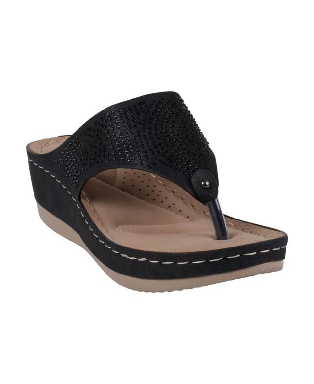 Gc Shoes Womens Wagner Embellished Thong Wedge Sandals Product Image