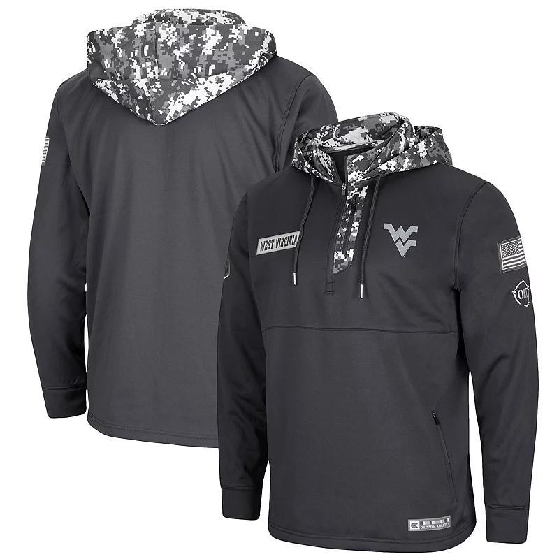 Mens Charcoal West Virginia Mountaineers Oht Military-Inspired Appreciation Digital Camo Quarter-Zip Hoodie Product Image