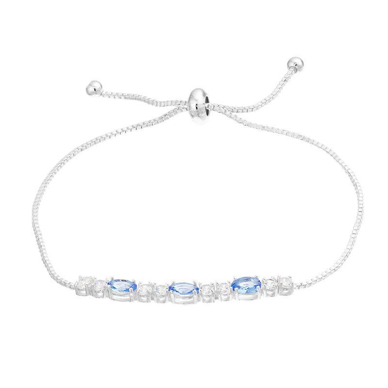 City Luxe Cubic Zirconia Simulated Birthstone Adjustable Bracelet, Womens, Silver Tone March Product Image