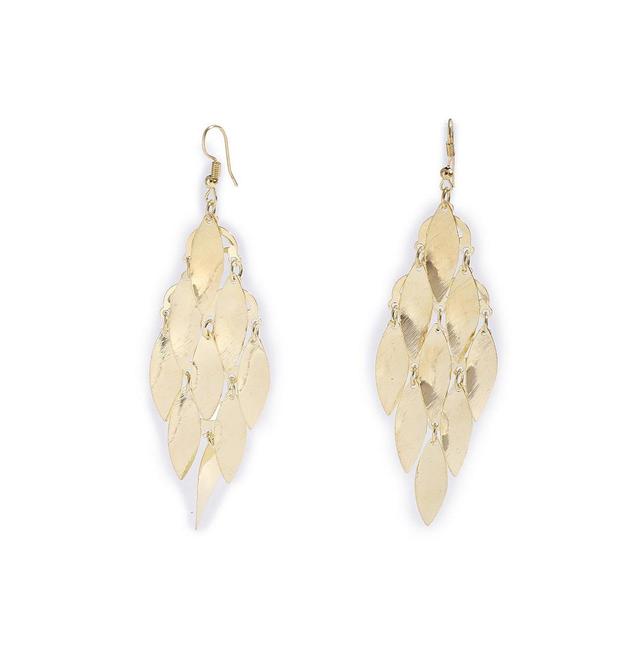 Sohi Womens Silver Foliage Drop Earrings Product Image