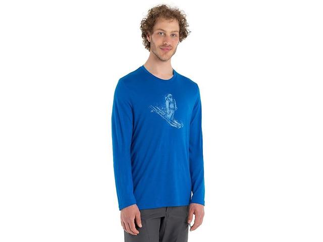 Icebreaker Tech Lite II Long Sleeve Tee Skiing Yeti (Lazurite) Men's Clothing Product Image