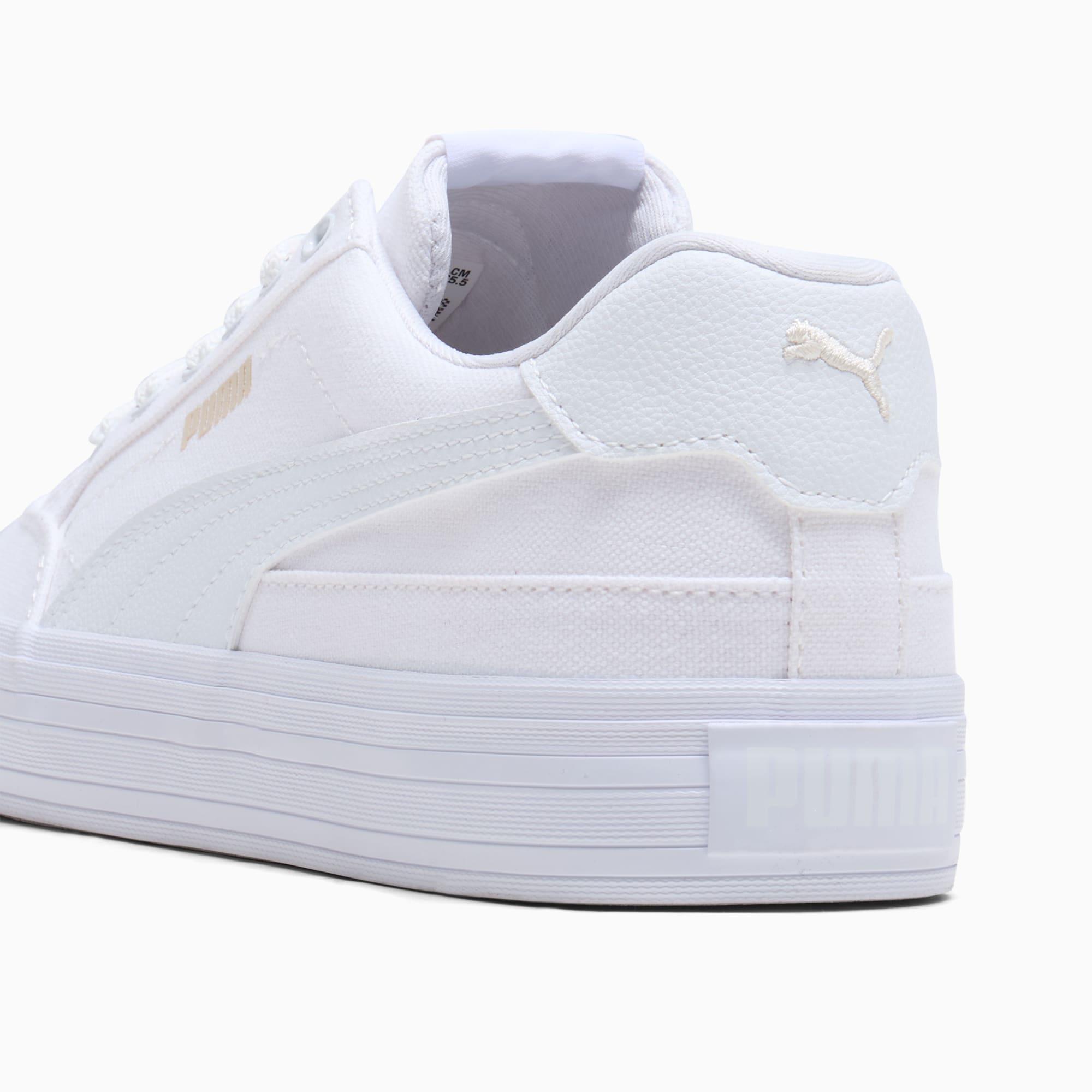 PUMA Court Classic Vulc Womens Sneakers in White/Alpine Snow Product Image