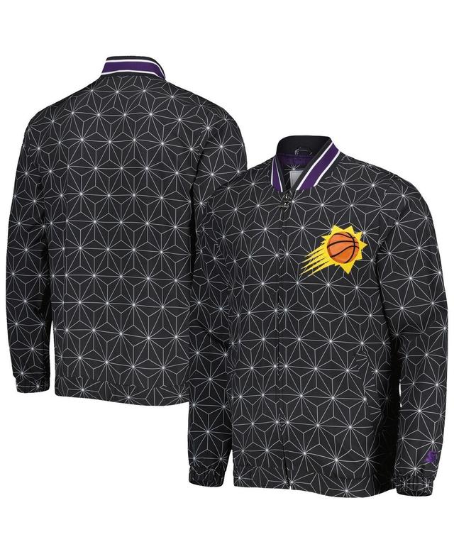 Mens Starter Black Phoenix Suns In-Field Play Fashion Satin Full-Zip Varsity Jacket Product Image