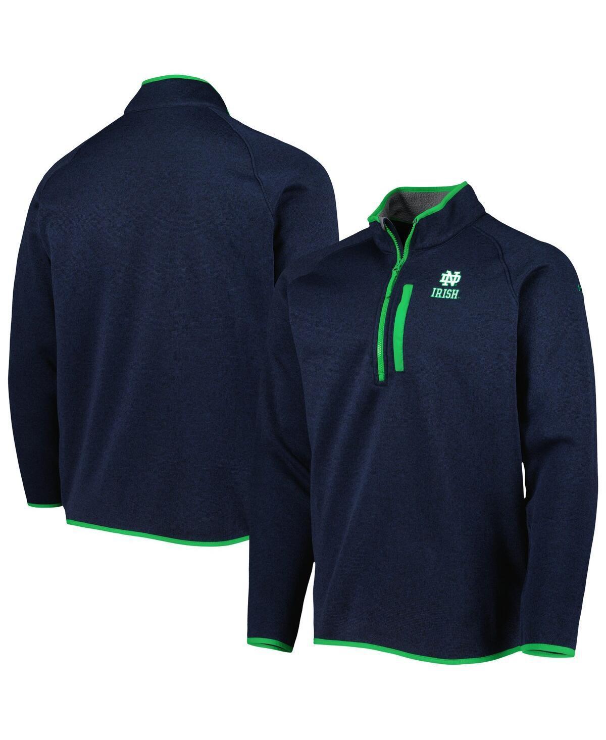 Mens Columbia Navy Notre Dame Fighting Irish Canyon Point Omni-Shield Raglan Half-Zip Pullover Top Product Image