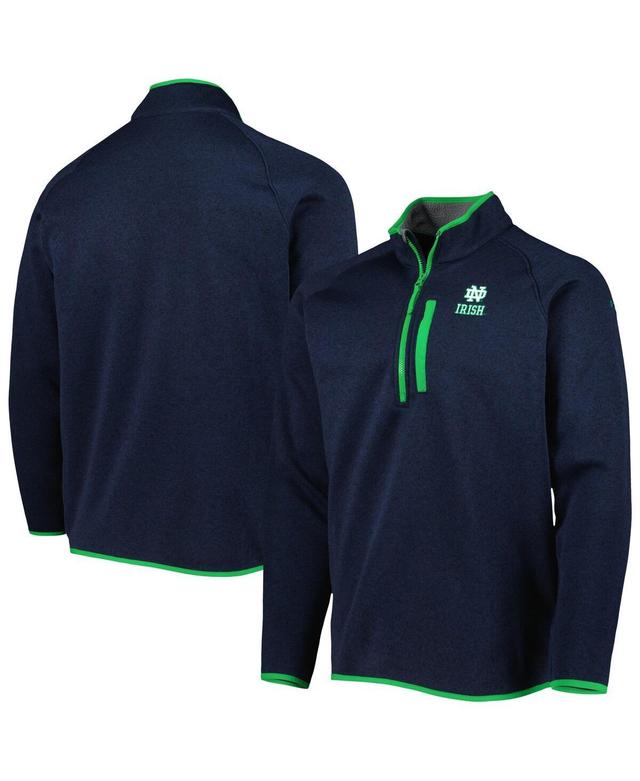 Mens Columbia Navy Notre Dame Fighting Irish Canyon Point Omni-Shield Raglan Half-Zip Pullover Top Product Image