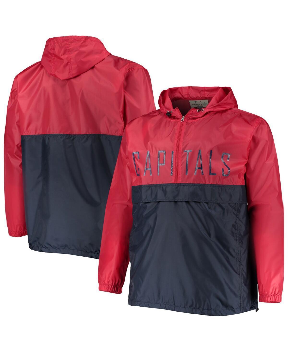 Mens Washington Capitals Big & Tall Anorak Half-Zip Pullover Hoodie Product Image