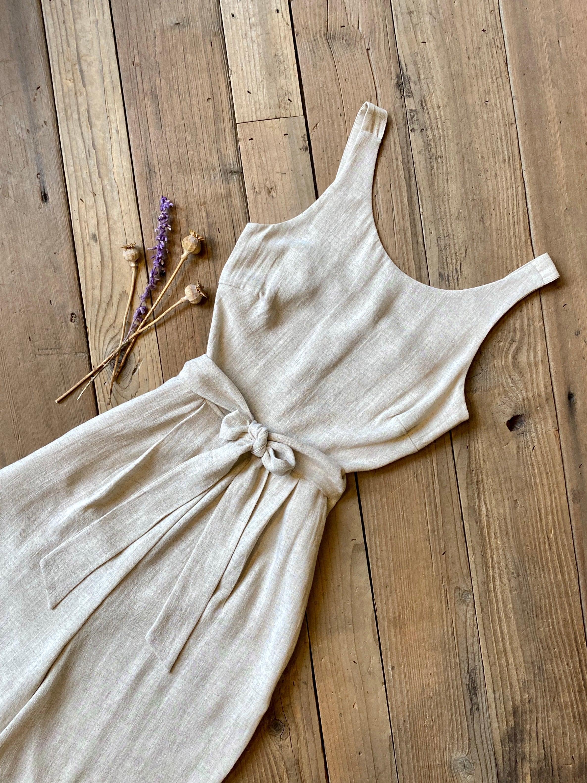 Liberty Jumpsuit in Oat Linen Product Image