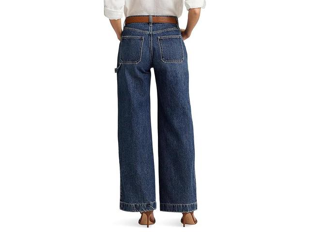 LAUREN Ralph Lauren High-Rise Cropped Utility Jeans in Atlas Wash (Atlas Wash) Women's Jeans Product Image