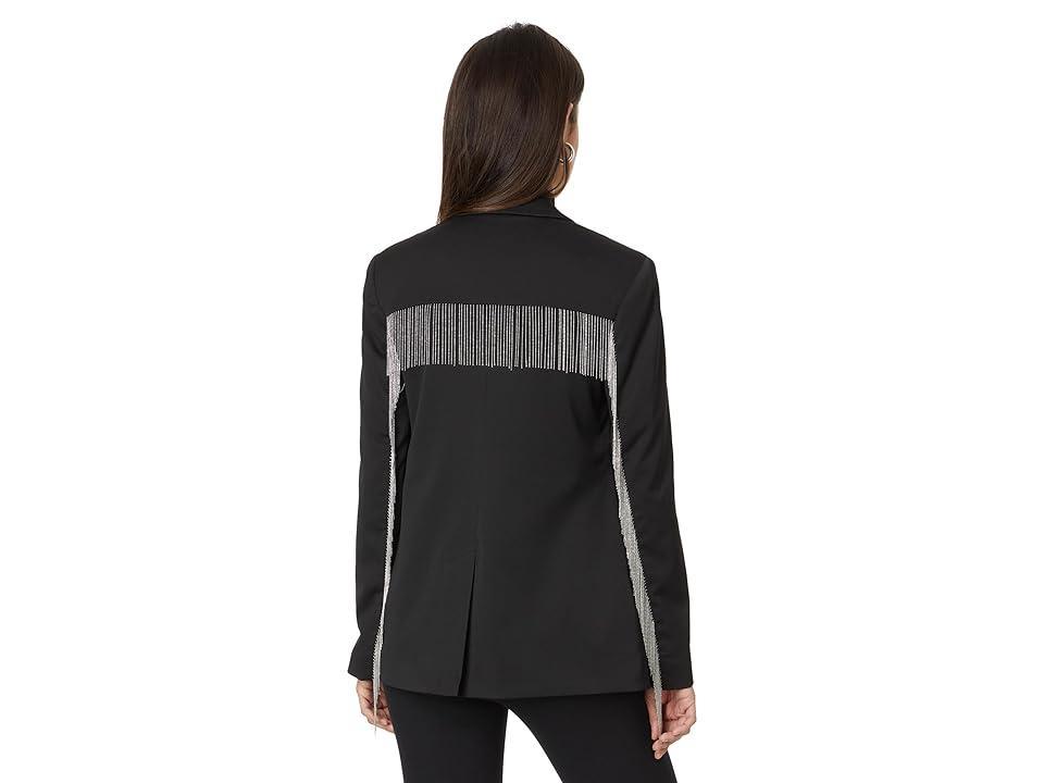 AllSaints Franky Fringe Detail Satin Blazer Product Image