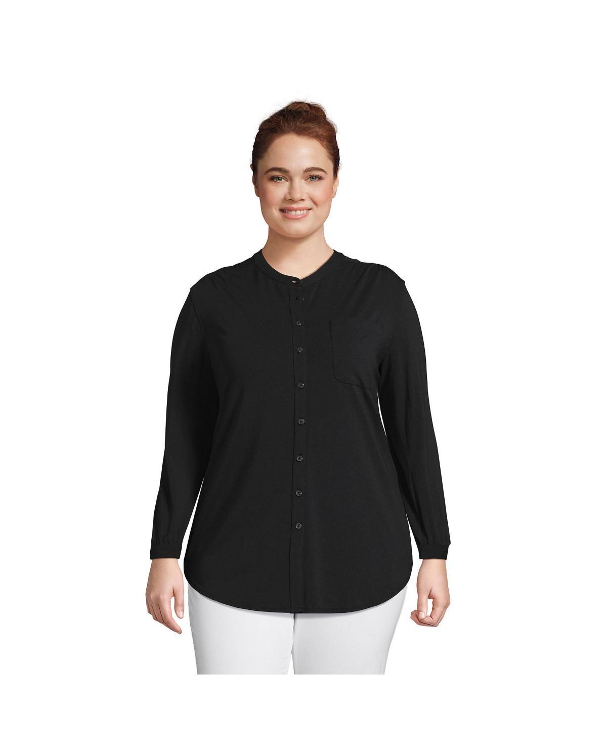 Lands End Plus Size Long Sleeve Jersey A-line Tunic Product Image