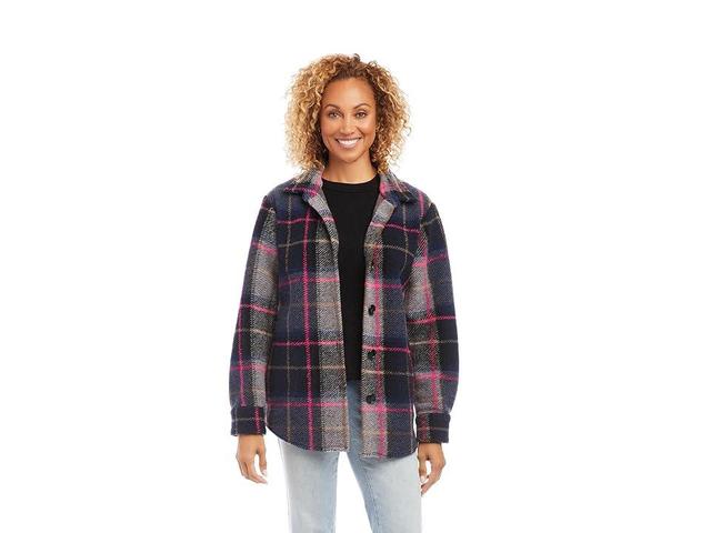 Karen Kane Plaid Brushed Twill Shirt Jacket Product Image