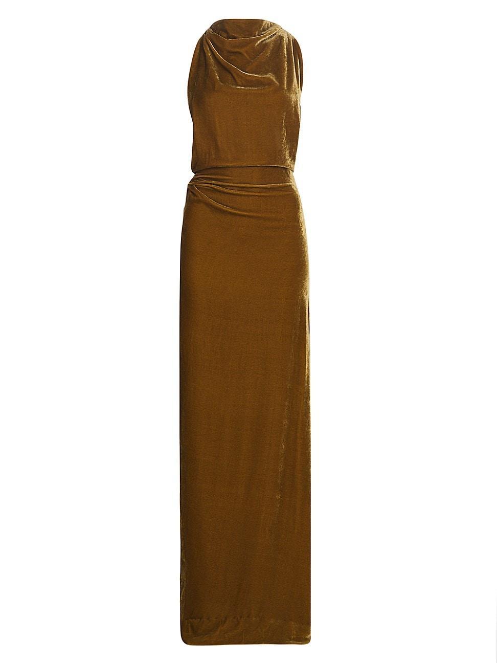 Womens Velvet Twist-Back Gown Product Image