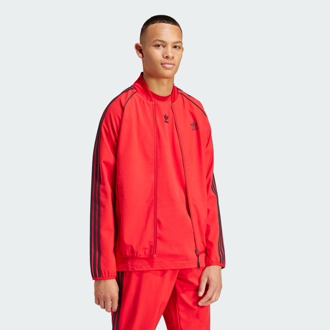 adidas SST Bonded Track Top Better Scarlet XS Mens Product Image