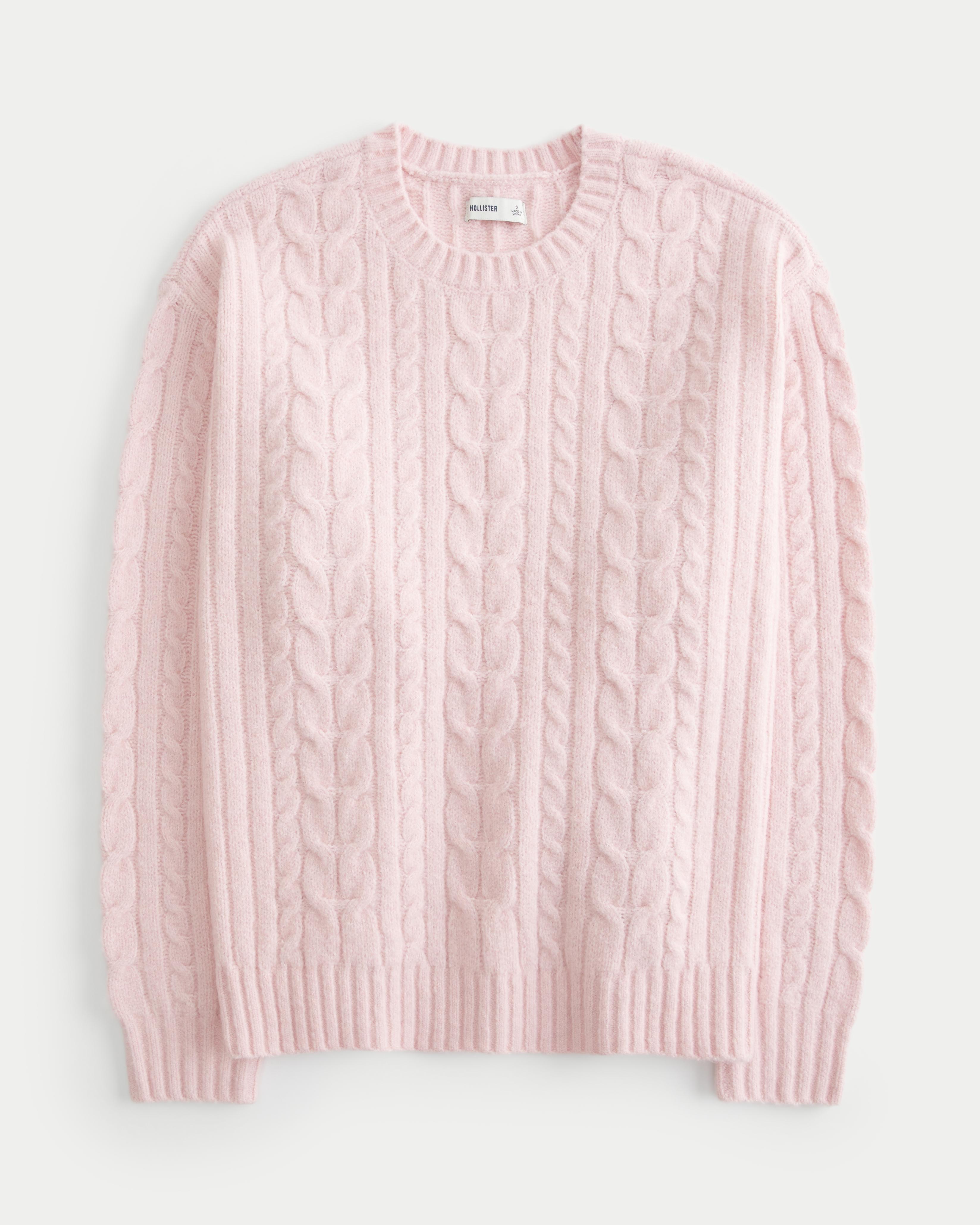 Hollister Comfy Cloud Cable-Knit Crew Sweater Product Image