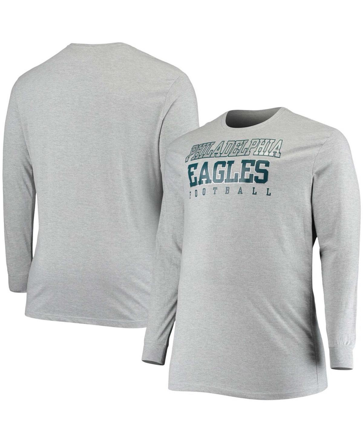 Mens Fanatics Branded Heathered Gray Philadelphia Eagles Big & Tall Practice Long Sleeve T-Shirt Grey Product Image