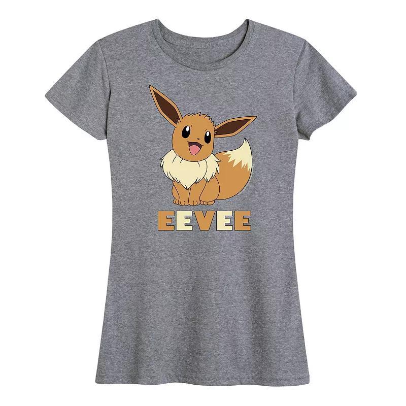 Womens Pokemon Eevee Graphic Tee Grey Gray Product Image