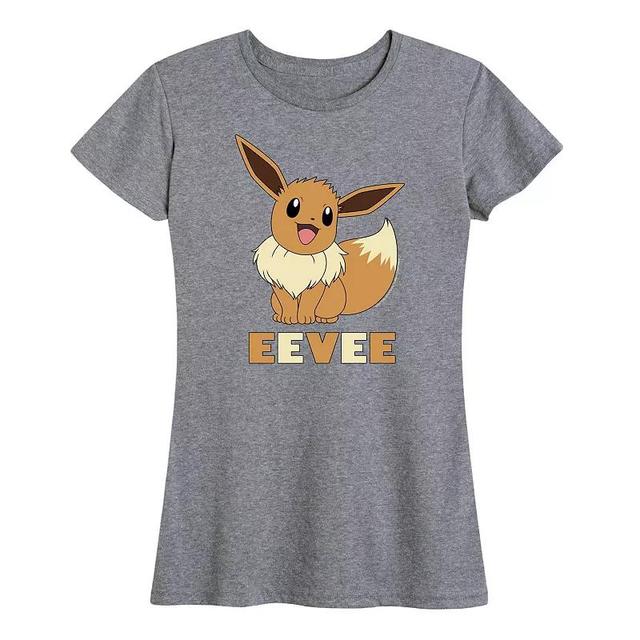 Womens Pokemon Eevee Graphic Tee Grey Gray Product Image