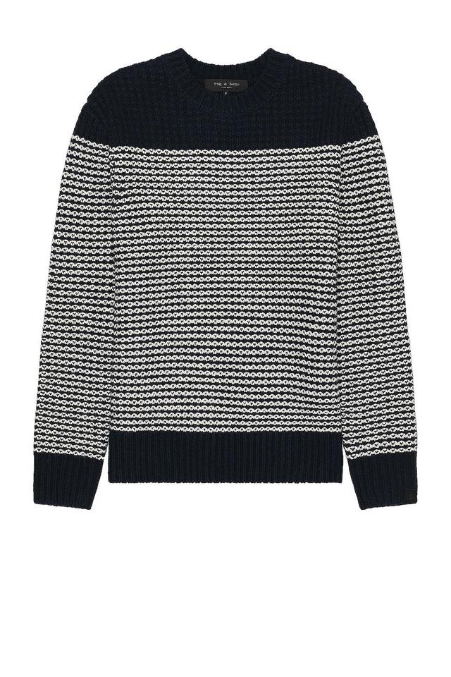 Rag & Bone Ernie Stripe Crew in Navy. - size L (also in M, S, XL) Product Image