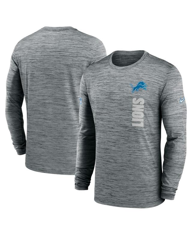 Nike Mens Gray Detroit Lions 2024 Sideline Velocity Performance Long Sleeve T-Shirt Product Image