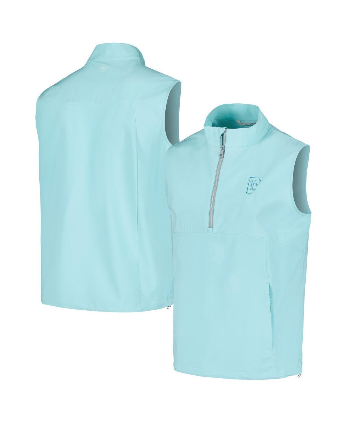 Mens Peter Millar Aqua Wm Phoenix Open Windward Half-Zip Performance Vest - Aqua Product Image