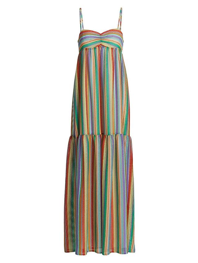 Womens Sima Striped Mesh Maxi Dress Product Image