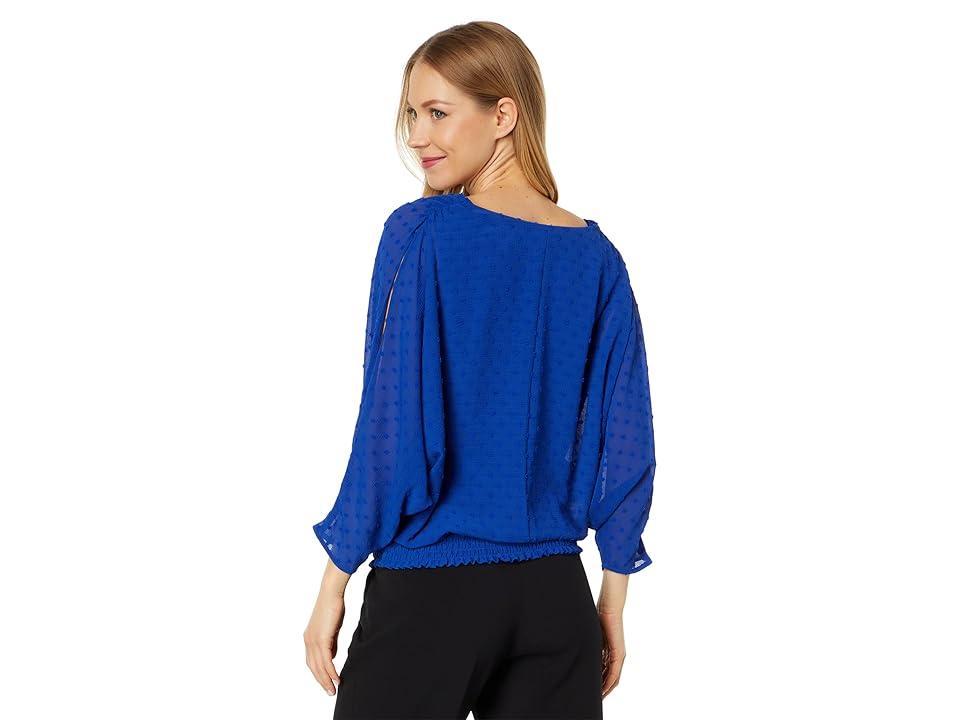 Vince Camuto V-Neck Smocked Waist Blouse with Shirring (Opulent ) Women's Clothing Product Image