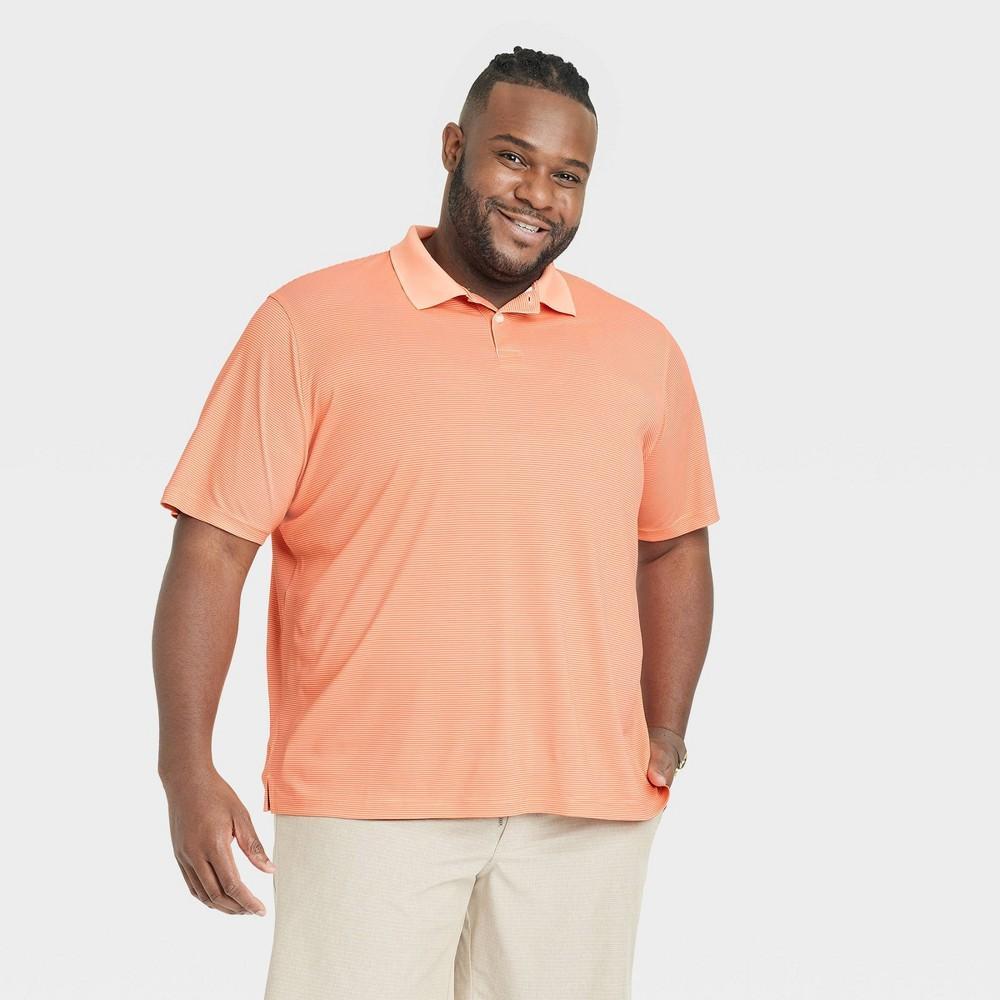 Mens Big & Tall Performance Short Sleeve Collared Polo Shirt - Goodfellow & Co Terracotta Orange 3XL Product Image