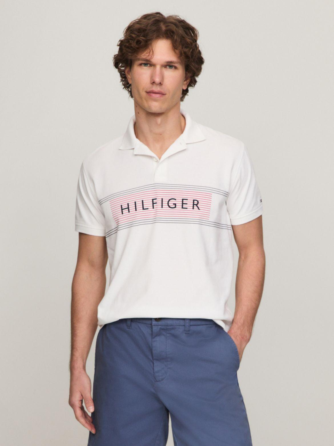 Tommy Hilfiger Men's Regular Fit Hilfiger Chest Stripe Polo Product Image